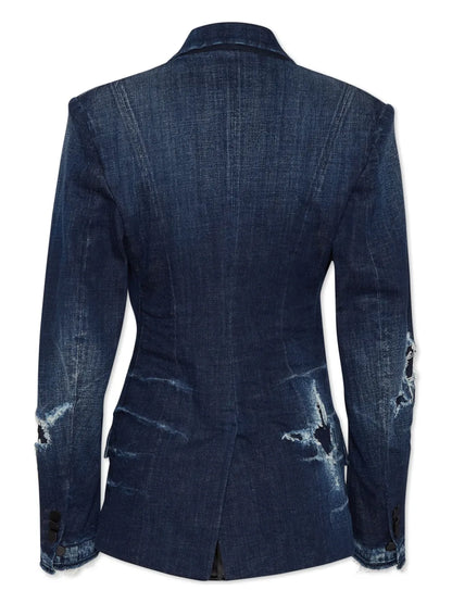 Distressed Denim Blazer