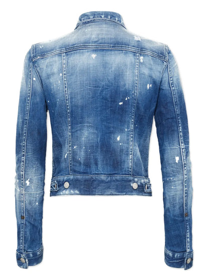Distressed-Effect Denim Jacket