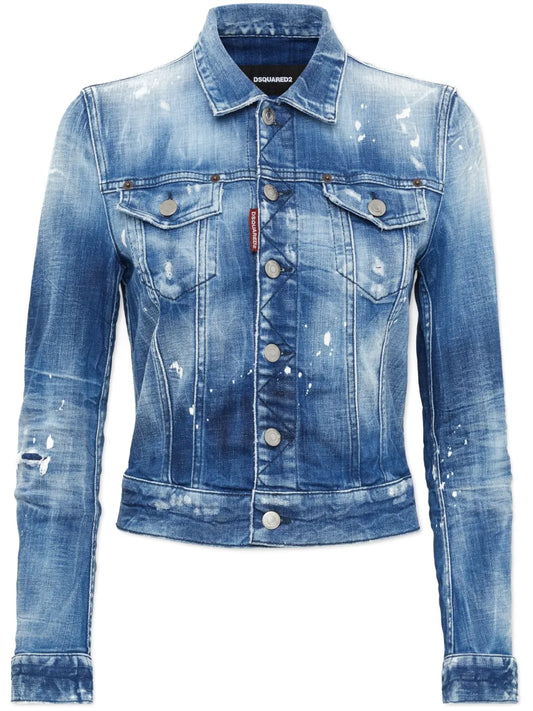 Distressed-Effect Denim Jacket