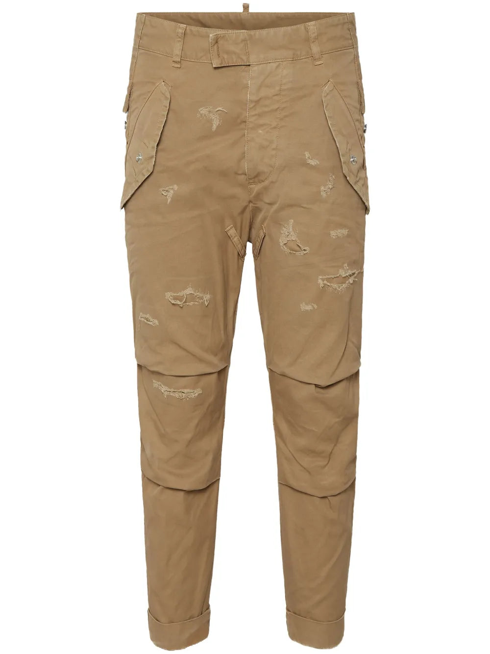 Distressed Straight-Leg Trousers