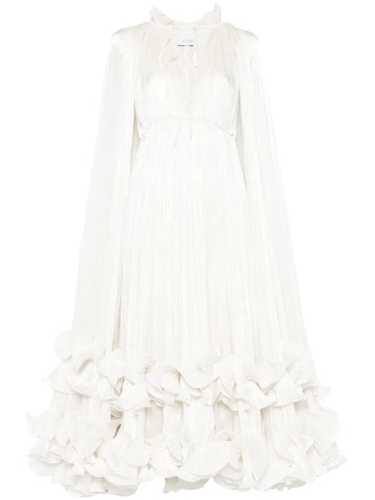 Cape-Detailed Maxi Dress