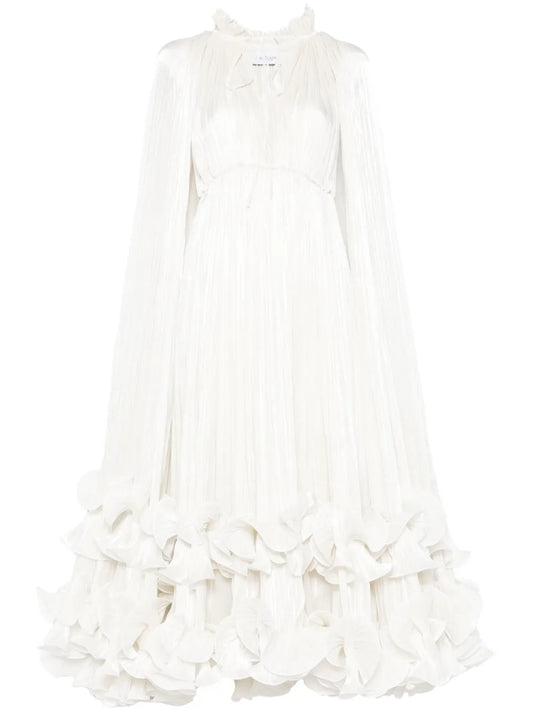 Cape-Detailed Maxi Dress