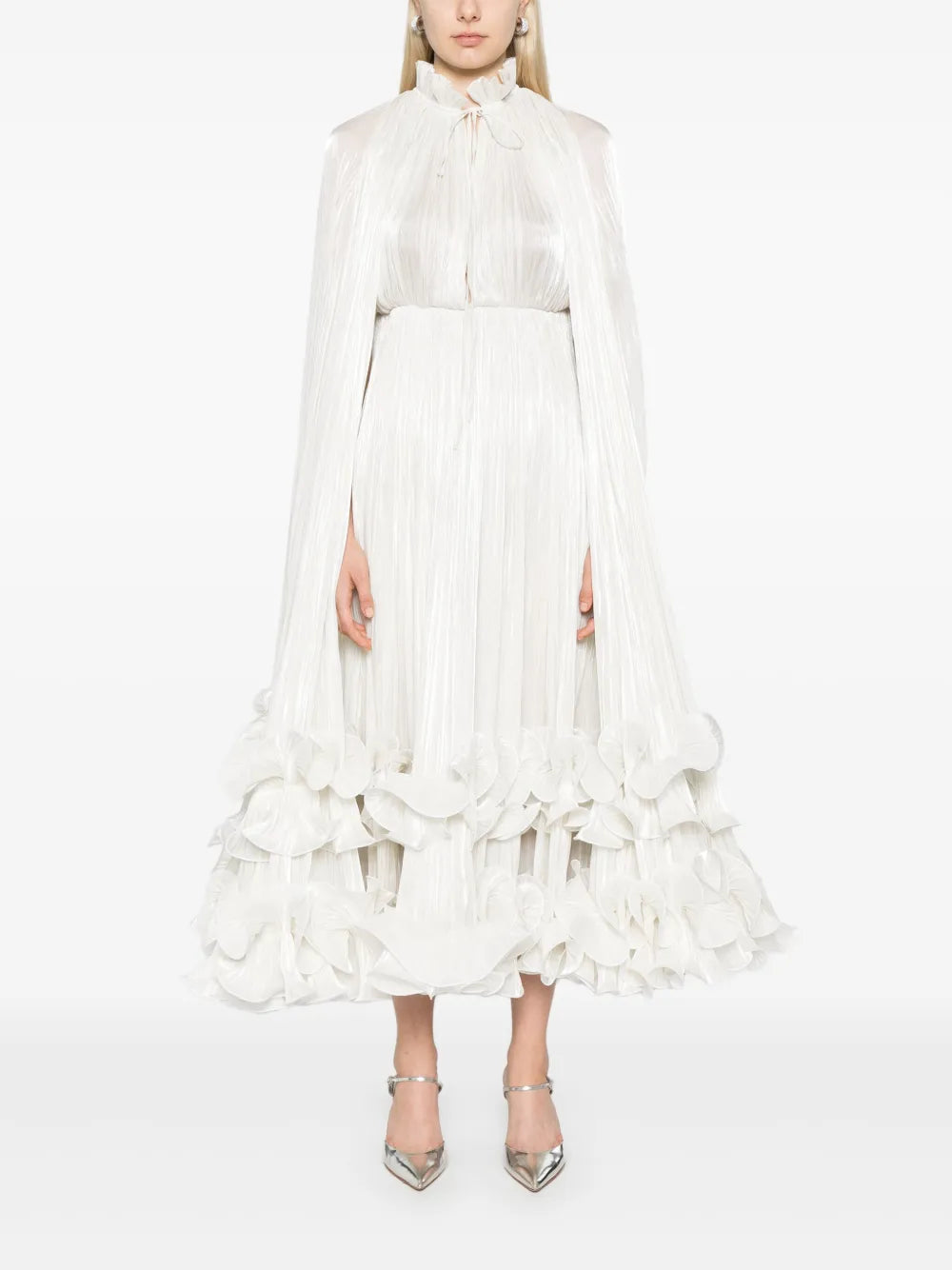 Cape-Detailed Maxi Dress