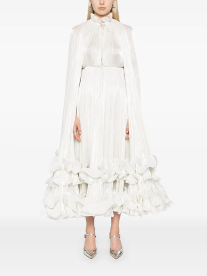 Cape-Detailed Maxi Dress