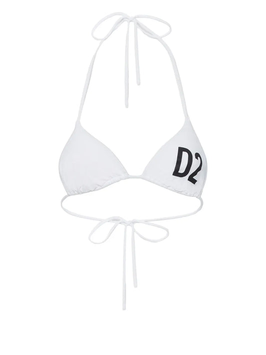 Logo-Print Bikini Top