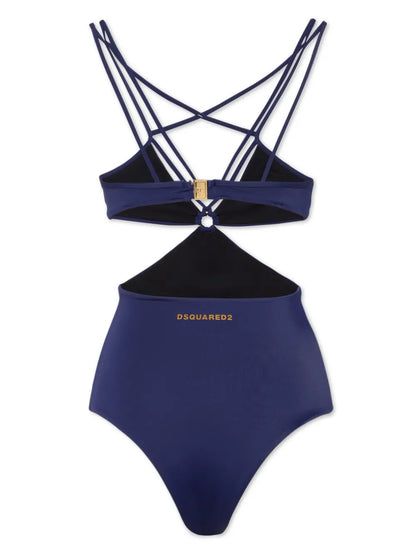 Logo-Print Cut Out-Detail Bodysuit