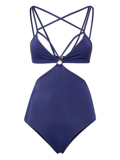 Logo-Print Cut Out-Detail Bodysuit