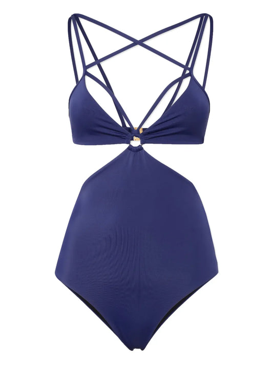 Logo-Print Cut Out-Detail Bodysuit