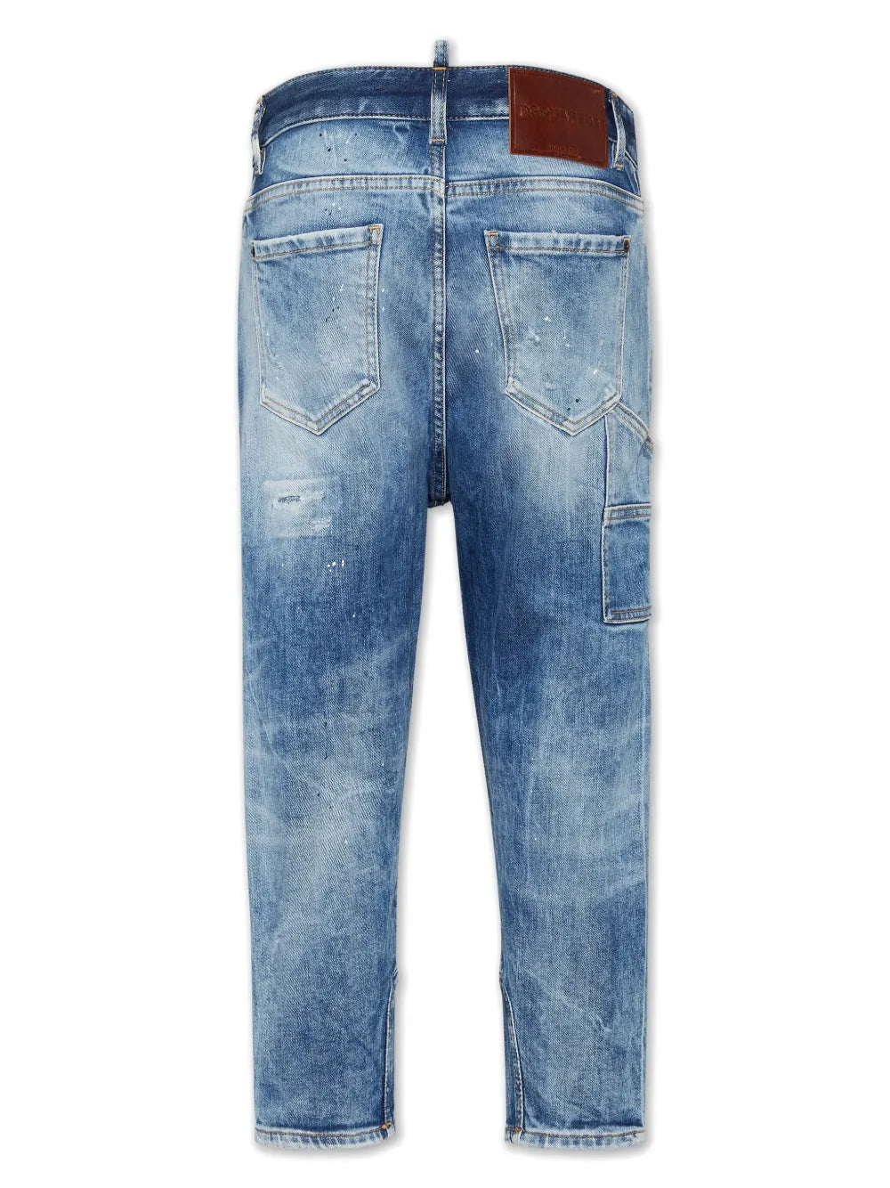 Distressed-Effect Tapered Jeans