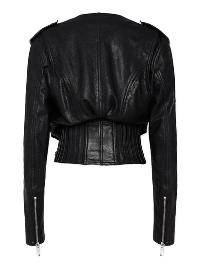 Cropped Leather Jacket