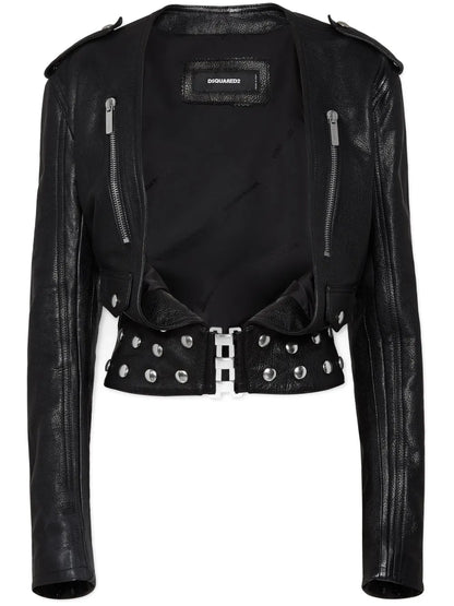 Cropped Leather Jacket
