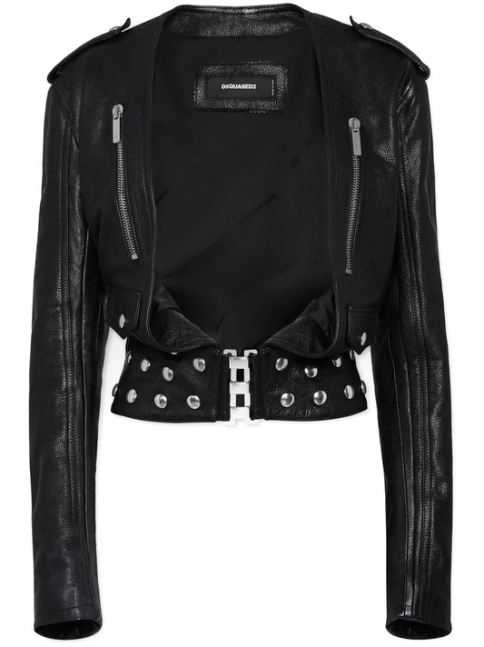 Cropped Leather Jacket