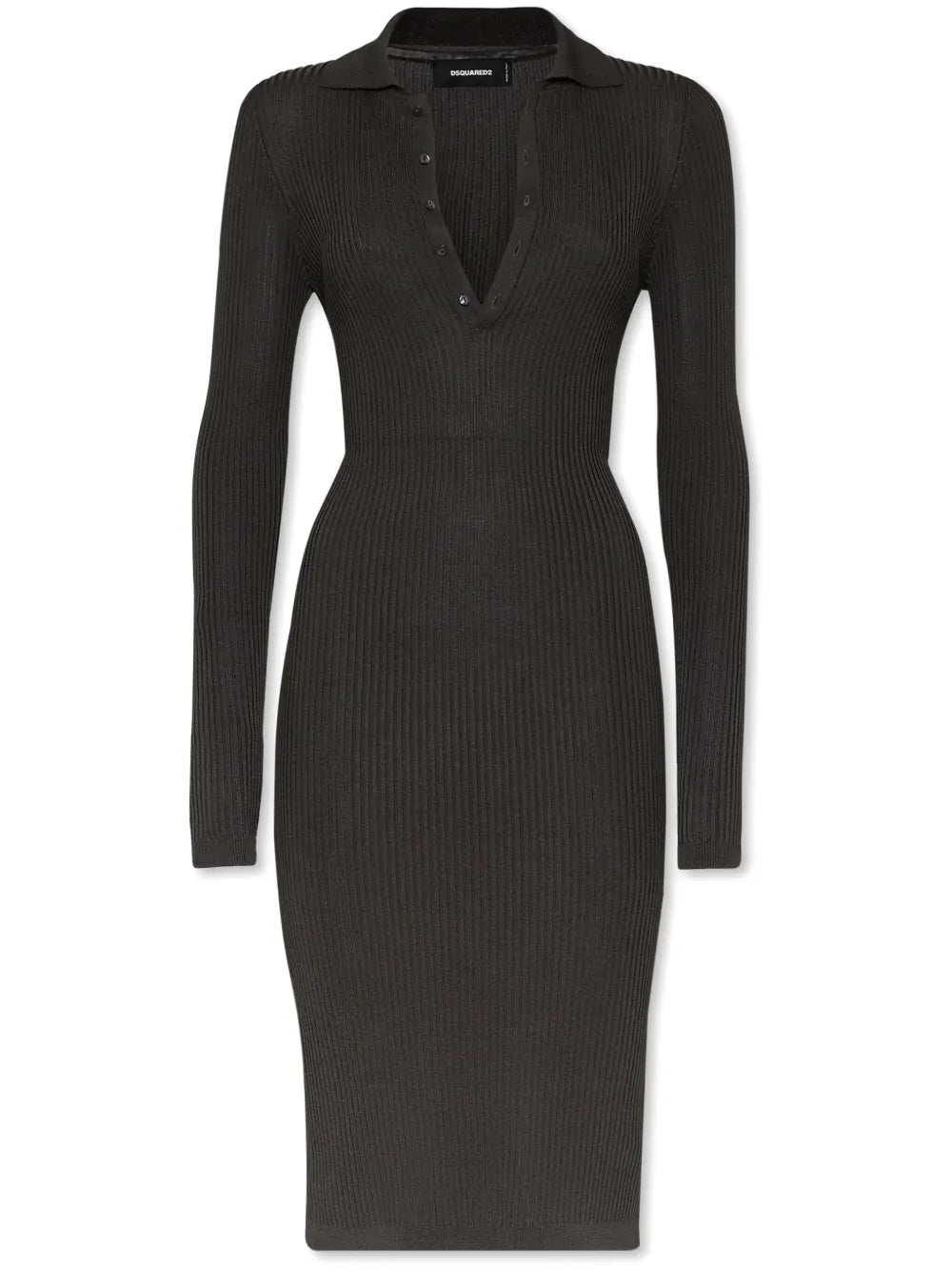 Fine-Ribbed Midi Dress