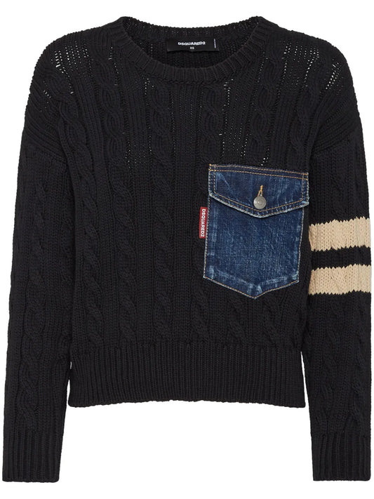 Pocket Cable-Knit Jumper