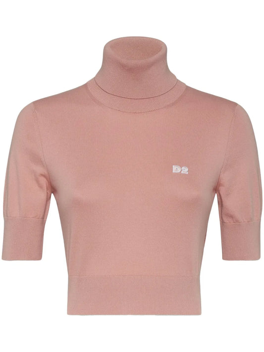 D2 Roll-Neck Crop Top