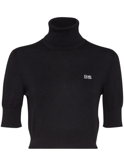 D2 Roll-Neck Crop Top