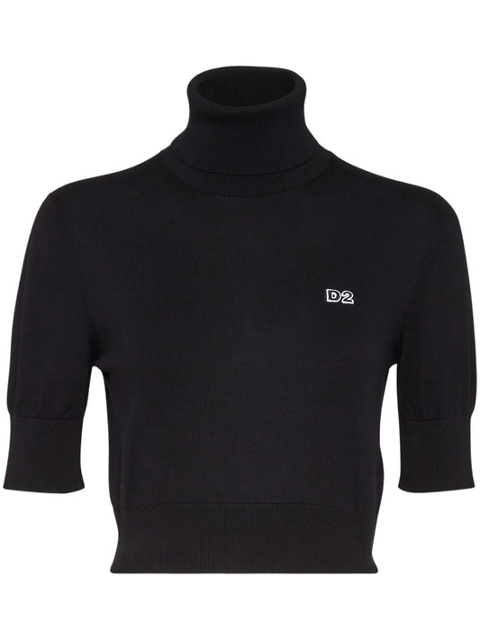D2 Roll-Neck Crop Top