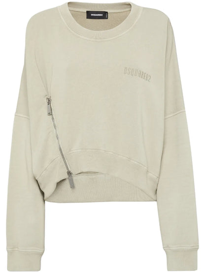 Logo-Embroidered Zip-Up Sweatshirt