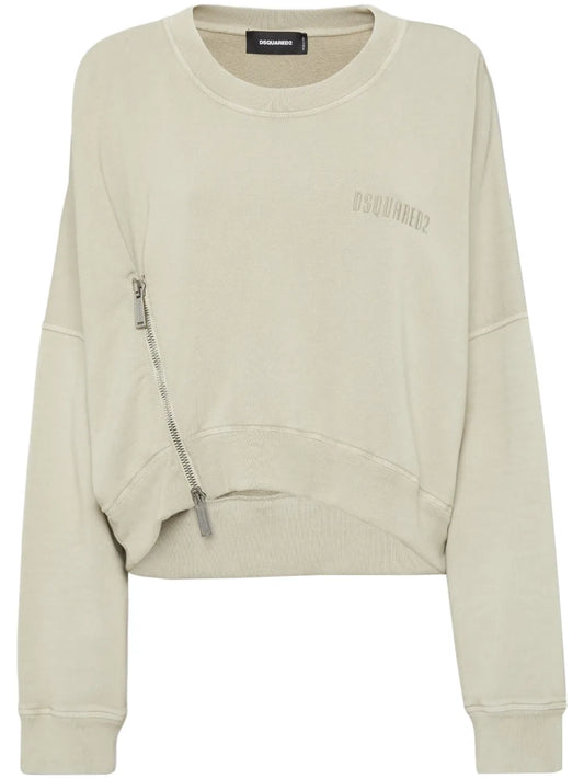 Logo-Embroidered Zip-Up Sweatshirt