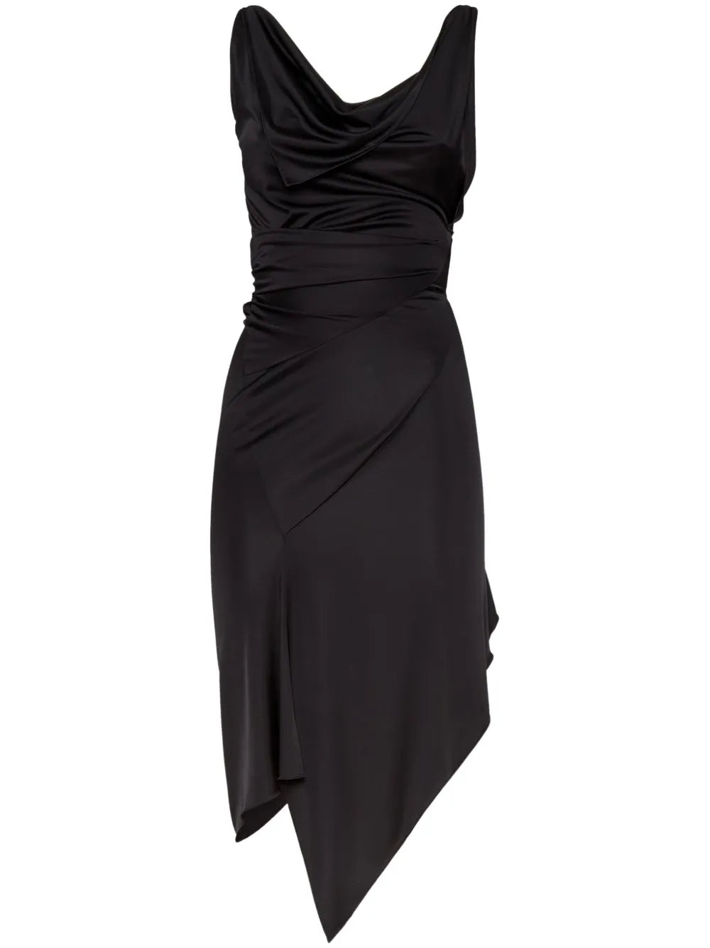 Cowl-Neck Midi Dress