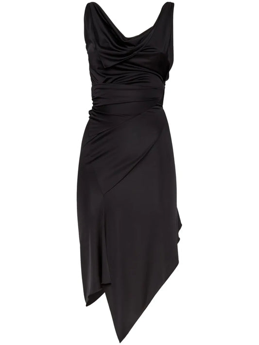 Cowl-Neck Midi Dress
