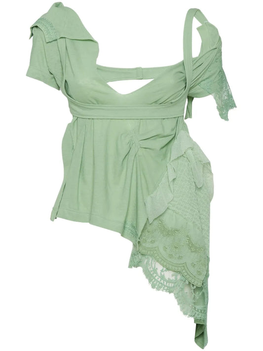 Embroidered Asymmetric Top