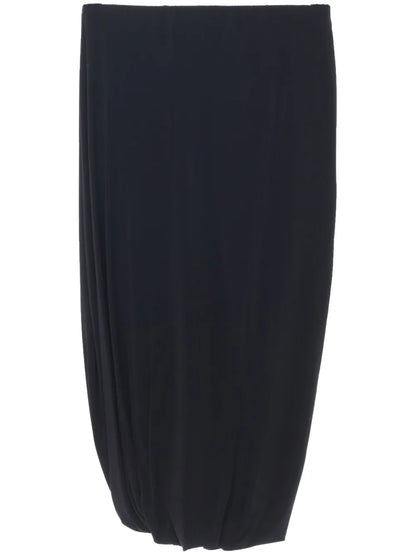 Draped-Detailed Midi Skirt