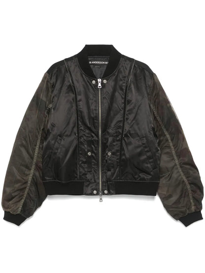 Mesh-Sleeve Bomber Jacket