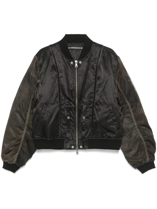 Mesh-Sleeve Bomber Jacket