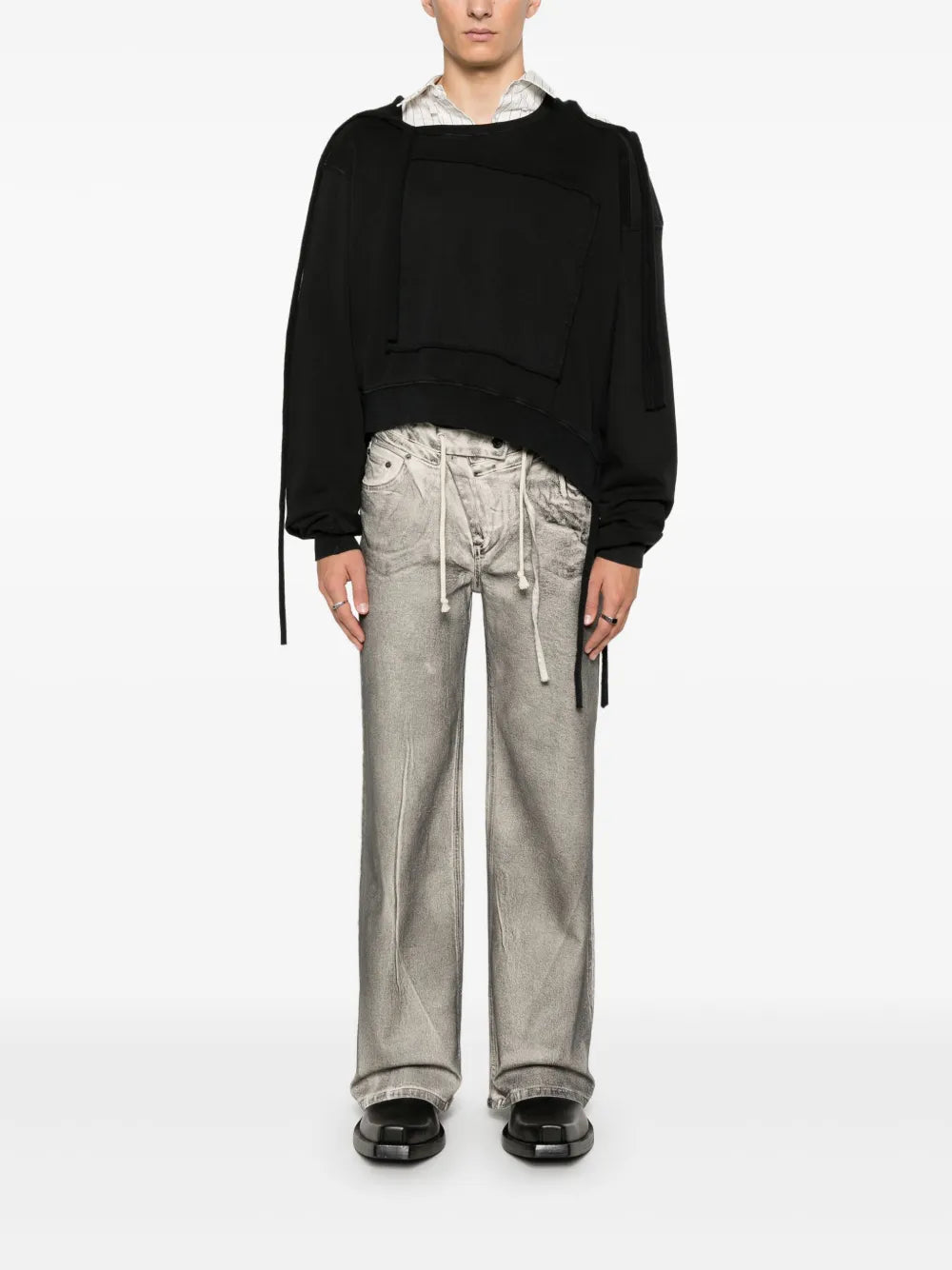 Coated-Finish Jeans