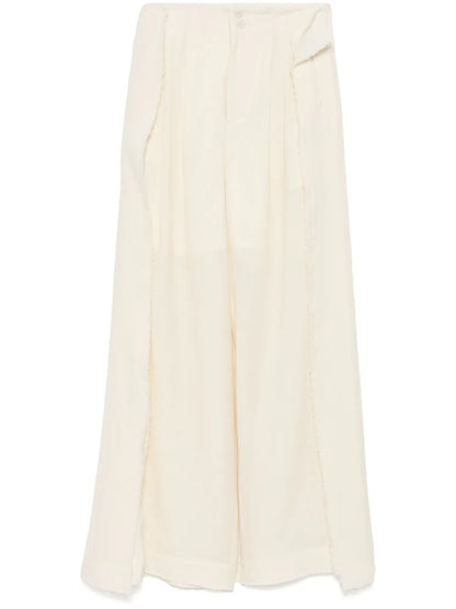 Raw-Cut Wide-Leg Trousers