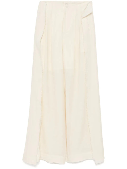 Raw-Cut Wide-Leg Trousers