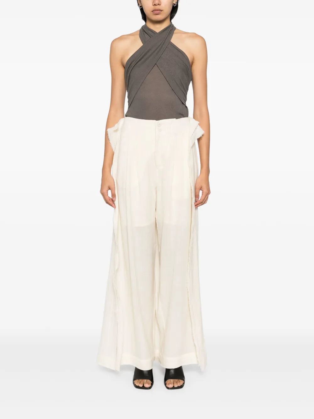 Raw-Cut Wide-Leg Trousers