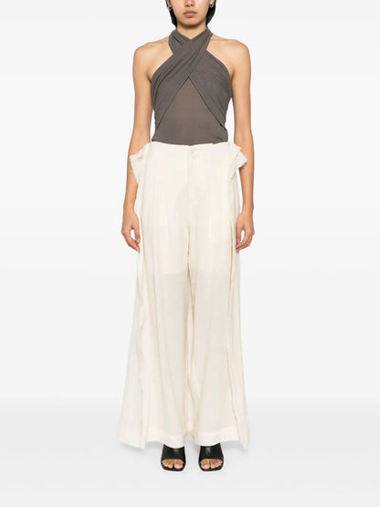 Raw-Cut Wide-Leg Trousers