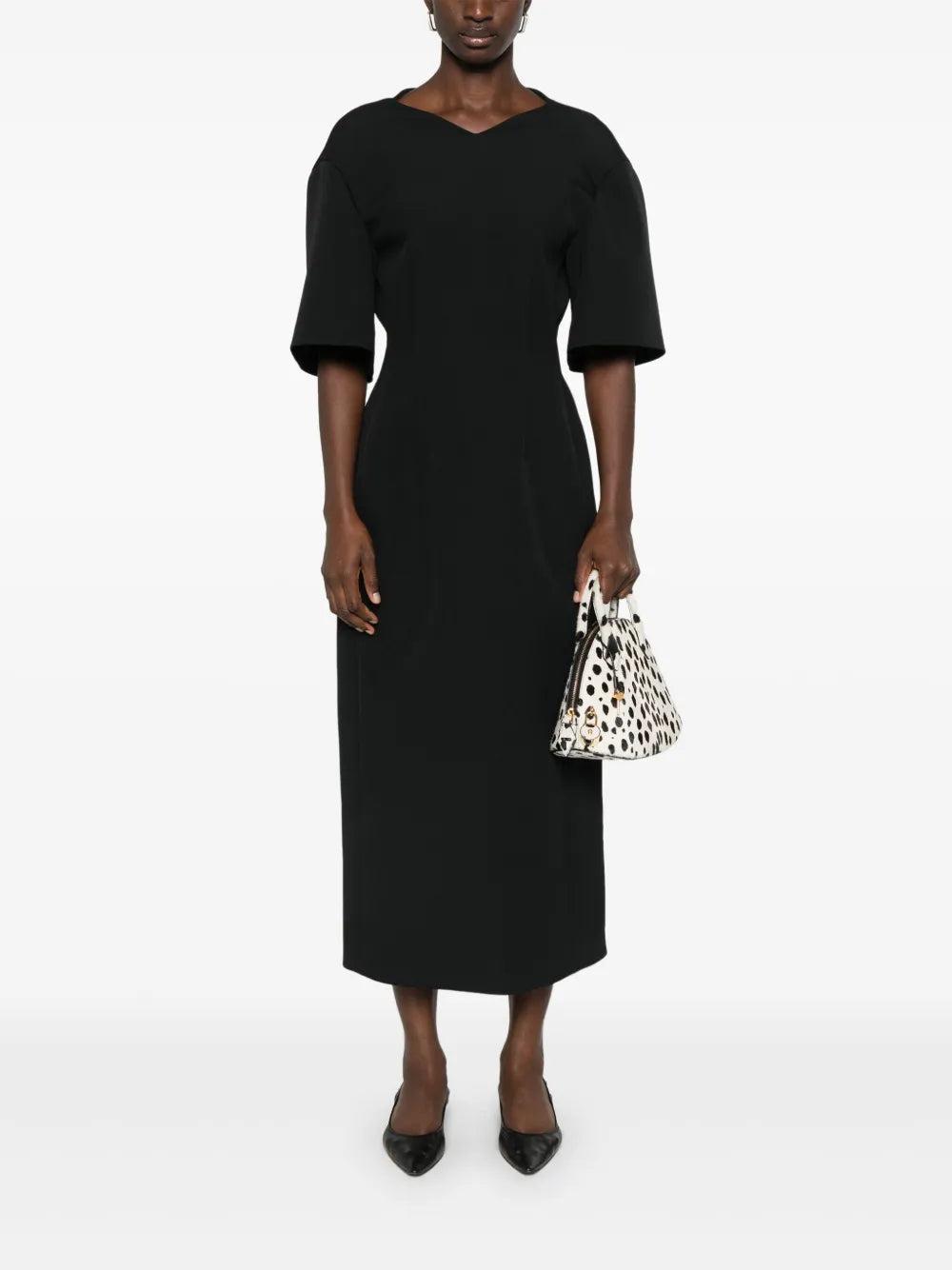 Draped-Detail Maxi Dress