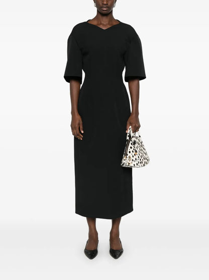 Draped-Detail Maxi Dress