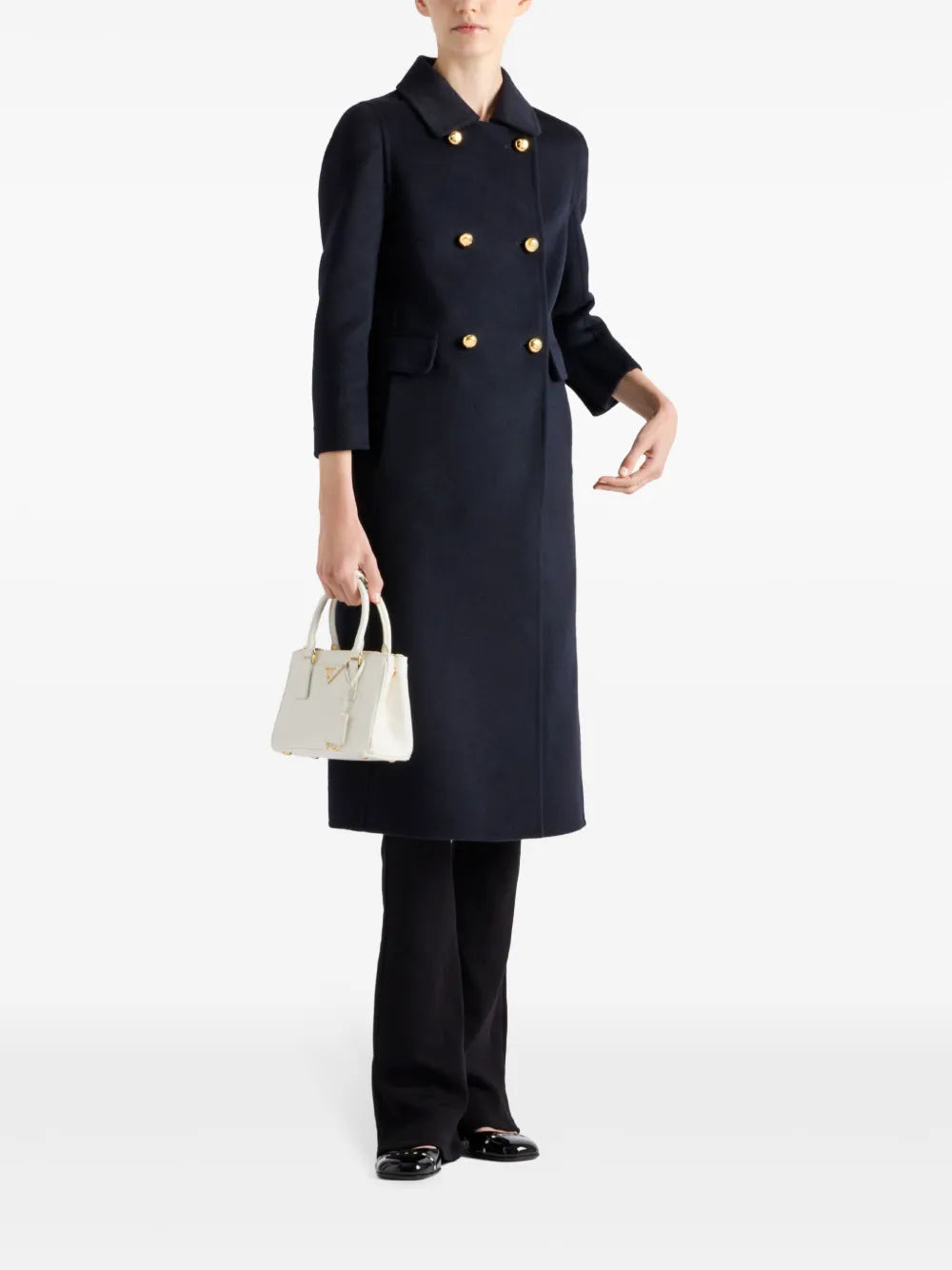 Double-Breasted Cashgora Coat