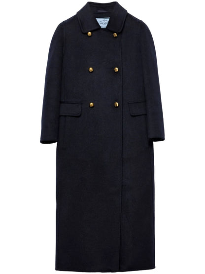 Double-Breasted Cashgora Coat