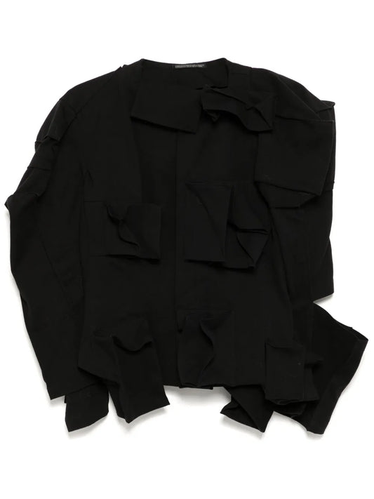 Twill Draped-Sleeves Jacket