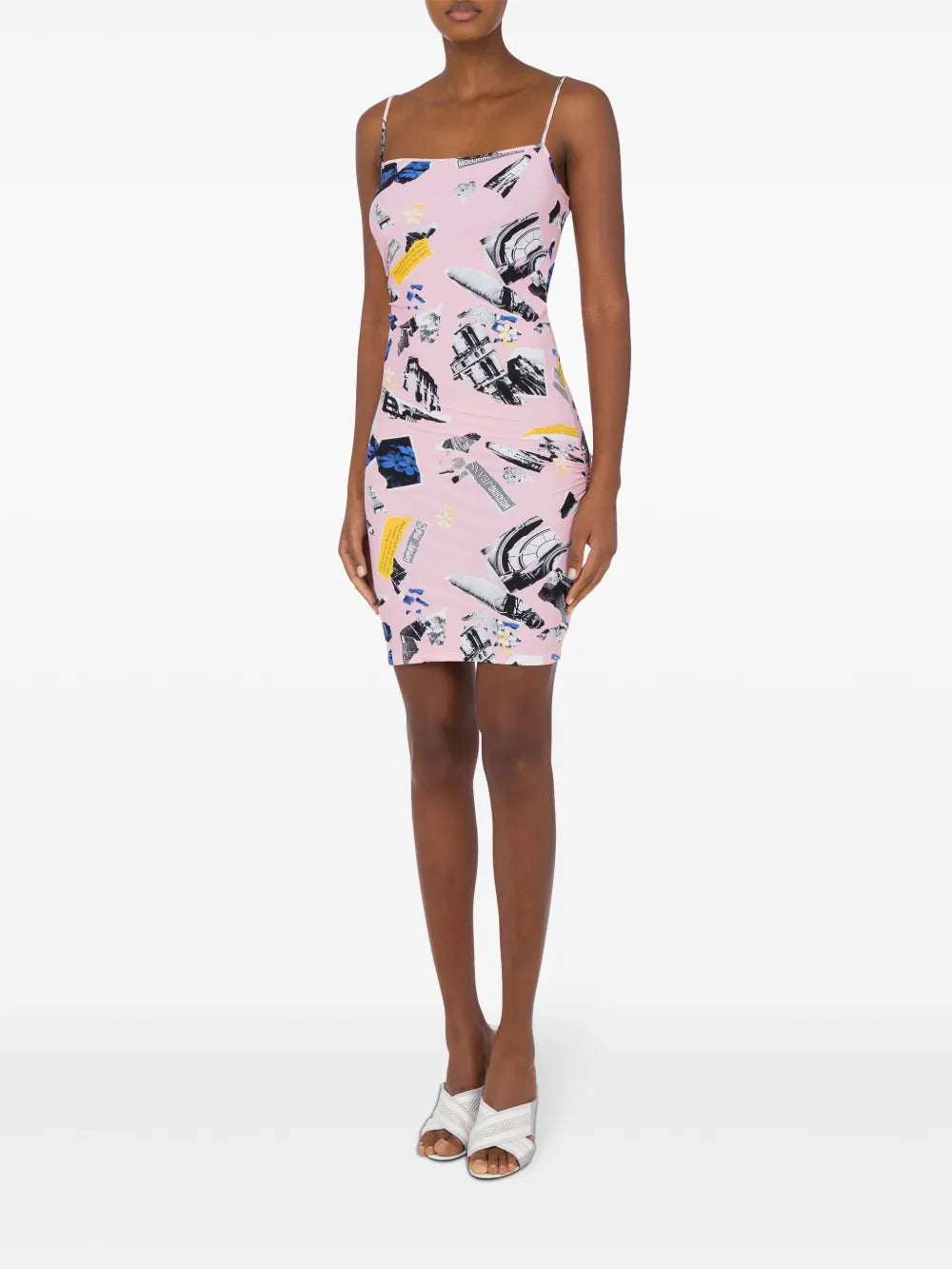 Collage-Print Mini Dress
