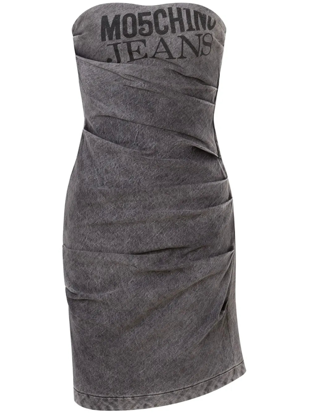 Logo-Print Strapless Dress