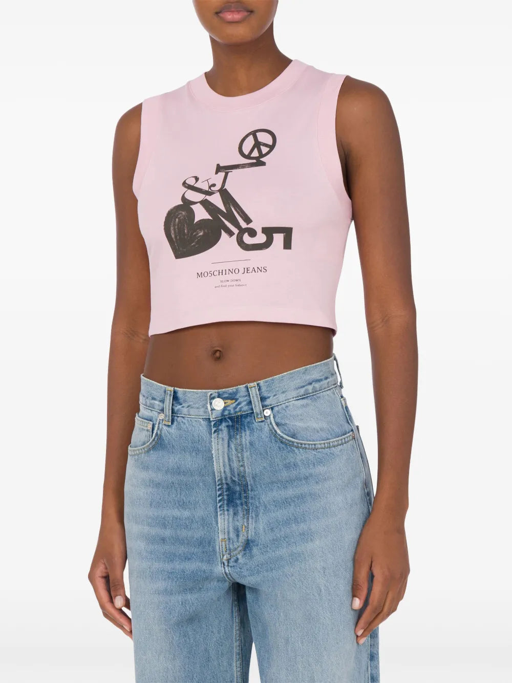 Logo-Print Cropped Top