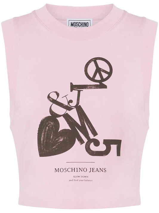 Logo-Print Cropped Top