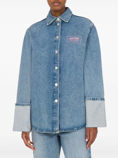 Logo-Print Denim Shirt