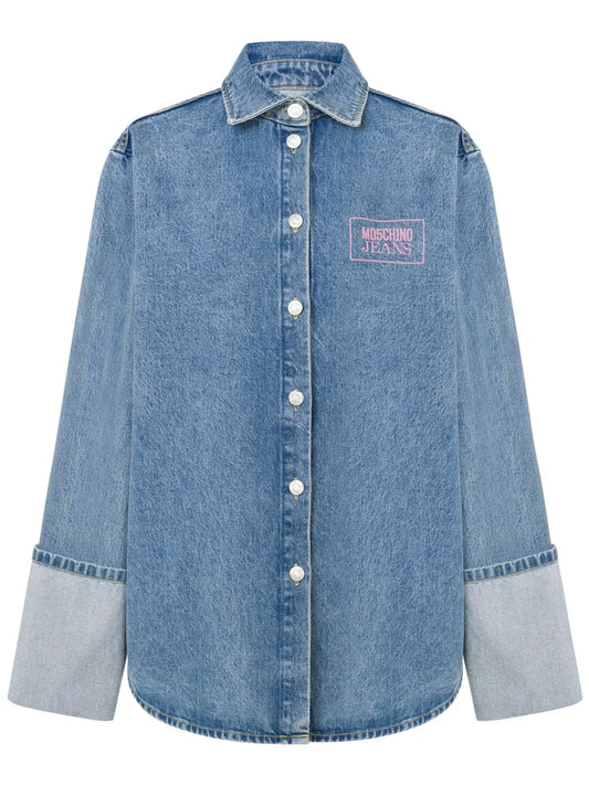 Logo-Print Denim Shirt
