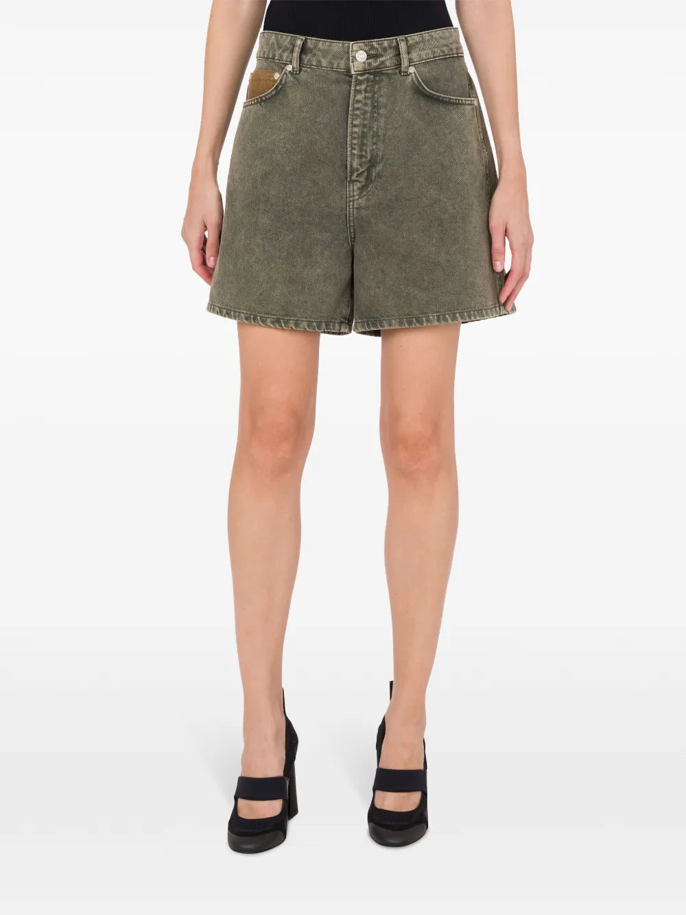 Mid-Rise Denim Shorts