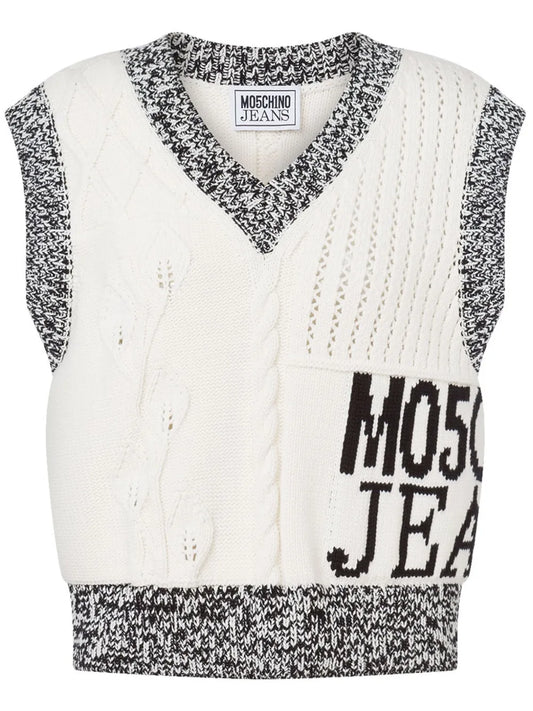 Intarsia-Knit Logo Top