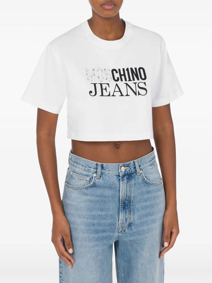 Logo-Print Cropped T-Shirt