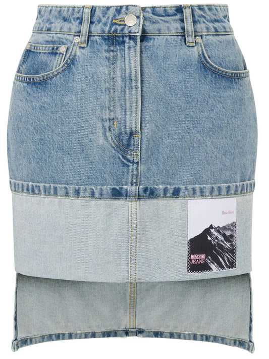 Logo-Appliqué Denim Skirt