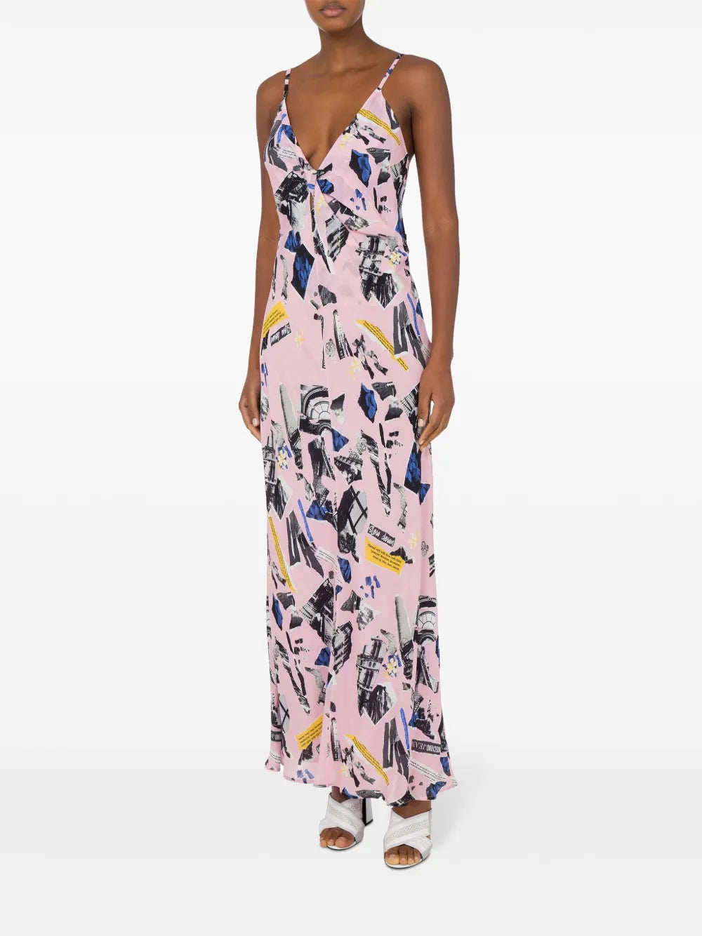 Newspaper Clippings-Print Maxi Dress